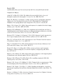 Insects 2006 (Includes Publications Since the Last List and Some That Were Not Included in the Last List)