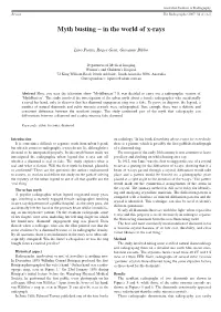Myth Busting – in the World of X-Rays