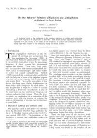 On the Behavior Patterns of Cyclones and Anticyclones As Related to Zonal Index