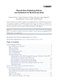Pensoft Data Publishing Policies and Guidelines for Biodiversity Data
