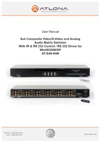 User Manual 8X4 Composite Video/S-Video and Analog