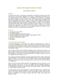 A View of the Linguistic Situation in Malta, by Ignasi Badia I Capdevila