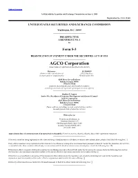 AGCO Corporation (Exact Name of Registrant As Specified in Its Charter)