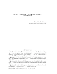 Mackey Continuity of Characteristic Functionals