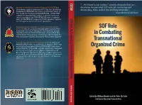 SOF Role in Combating Transnational Organized Crime to Interagency Counterterrorism Operations