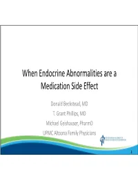 When Endocrine Abnormalities Are a Medication Side Effect