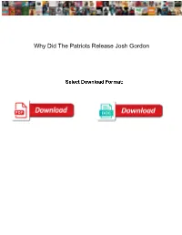 Why Did the Patriots Release Josh Gordon