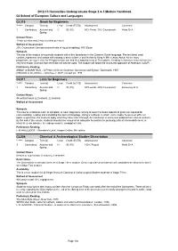 2012-13 Humanities Undergraduate Stage 2 & 3 Module Handbook
