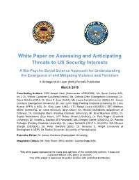 Assessing and Anticipating Threats to US Security Interests