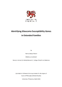 Identifying Glaucoma Susceptibility Genes in Extended Families