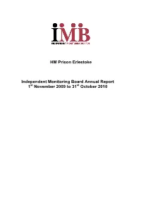 IMB Annual Report on HMP Erlestoke 2009-2010