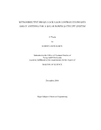 Retrodirective Phase-Lock Loop Controlled Phased Array Antenna for a Solar Power Satellite System