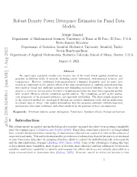 Robust Density Power Divergence Estimates for Panel Data Models Arxiv:2108.02408V1 [Stat.ME] 5 Aug 2021