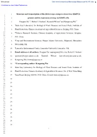 Structure and Transcription of the Helicoverpa Armigera Densovirus (Hadv2) 1 2 2 Genome and Its Expression Strategy in LD652 Cells 3 4 3 Pengjun Xu1, 2, Robert I