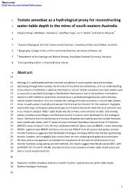 Testate Amoebae As a Hydrological Proxy for Reconstructing Water-Table