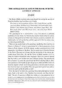 The Genealogical List in the Book of Ruth: a Symbolic Approach