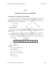 Unit 5 Searching and Sorting Algorithms