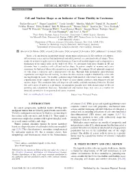 Cell and Nucleus Shape As an Indicator of Tissue Fluidity in Carcinoma