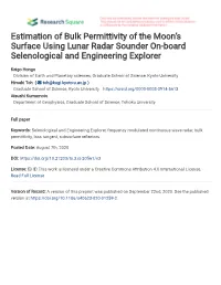 Estimation of Bulk Permittivity of the Moon's Surface