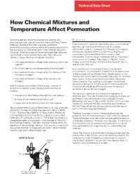 How Chemical Mixtures and Temperature Affect Permeation