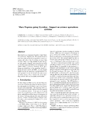 Mars Express Going Gyroless - Impact on Science Operations Systems