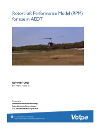 Rotorcraft Performance Model (RPM) for Use in AEDT