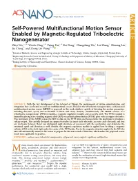 Self-Powered Multifunctional Motion Sensor Enabled by Magnetic