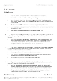 LA Movie Points for Understanding Answer