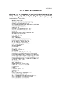 List of Public Interest Entities