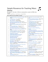 Sample Resources for Teaching Music Online