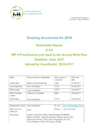Scoping Documents for 2018