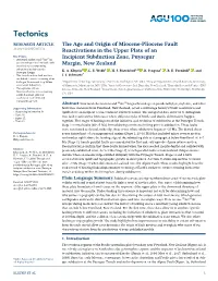 The Age and Origin of Miocene-Pliocene Fault Reactivations in the Upper Plate of an Incipient Subduction Zone, Puysegur Margin