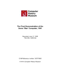 The Final Demonstration of the Xerox 'Star' Computer, 1981