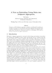 A Note on Embedding Voting Rules Into Judgment Aggregation