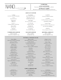 A. Paul Alivisatos Charles M. Lieber Associate Editors