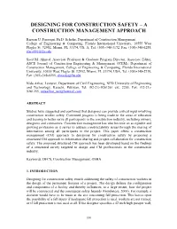 Designing for Construction Safety – a Construction Management Approach