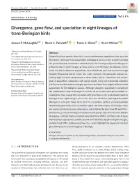 Divergence, Gene Flow, and Speciation in Eight Lineages of Trans‐Beringian Birds