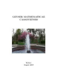 Geyser Mathematicae Cassoviensis