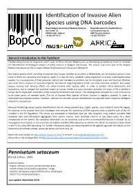 Identification of Invasive Alien Species Using DNA Barcodes