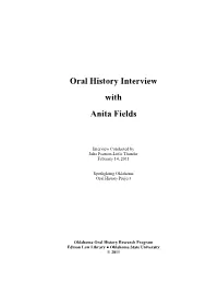 Oral History Interview with Anita Fields