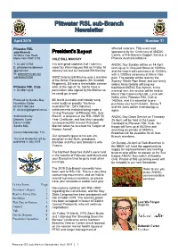 Pittwater RSL Sub-Branch Newsletter