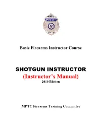 SHOTGUN INSTRUCTOR (Instructor's Manual)