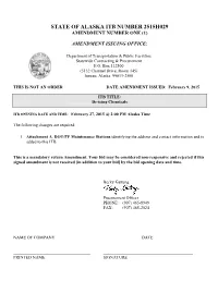 State of Alaska Itb Number 2515H029 Amendment Number One (1)