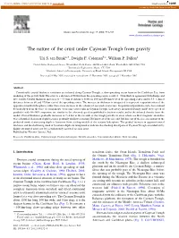 The Nature of the Crust Under Cayman Trough from Gravity