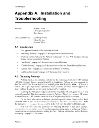 Appendix A. Installation and Troubleshooting