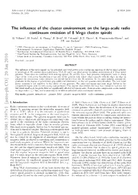 Arxiv:1001.3597V1 [Astro-Ph.CO] 20 Jan 2010 B Ai Otnu Msini U Orltvsi Lcrn of Electrons Relativistic to Due Density Is Emission Continuum Radio Introduction 1