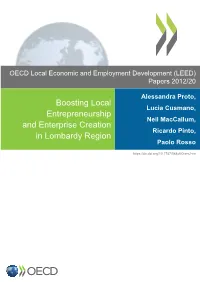 Boosting Local Entrepreneurship and Enterprise Creation in Lombardy Region