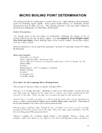 Micro Boiling Point Determination