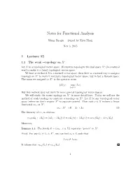 Notes for Functional Analysis