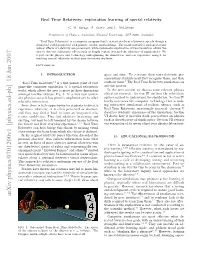 Real Time Relativity: Exploration Learning of Special Relativity